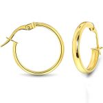Hoop Earrings 14K Yellow Gold 15mm